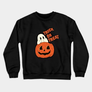 trick or treat ghost on pumpkins Crewneck Sweatshirt